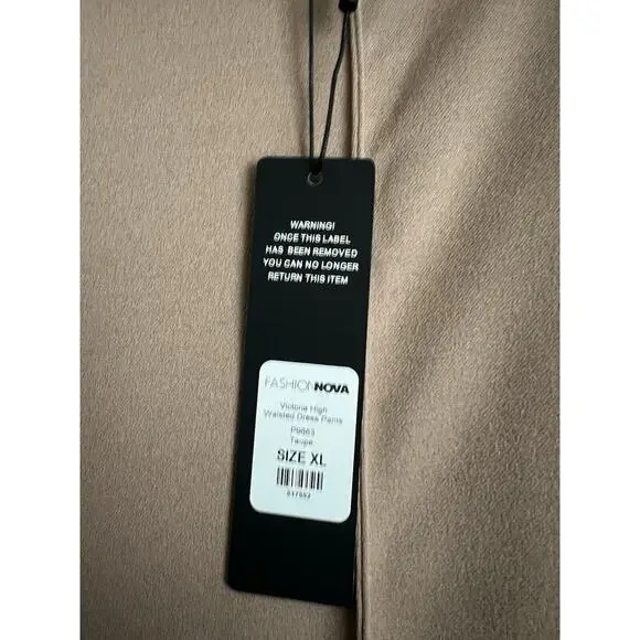 Fashion Nova victoria high waisted dress pants taupe Size XL NEW WOMENS - Picture 4 of 8